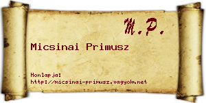 Micsinai Primusz névjegykártya